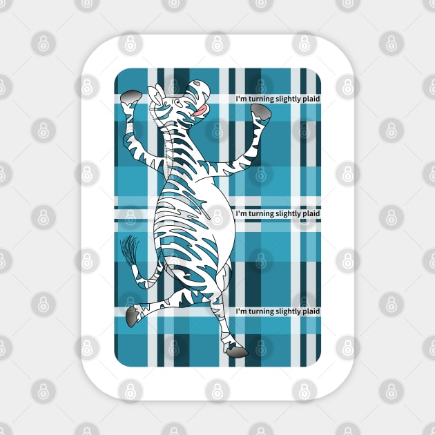 Zebra Plaid Mad Sticker by mailboxdisco